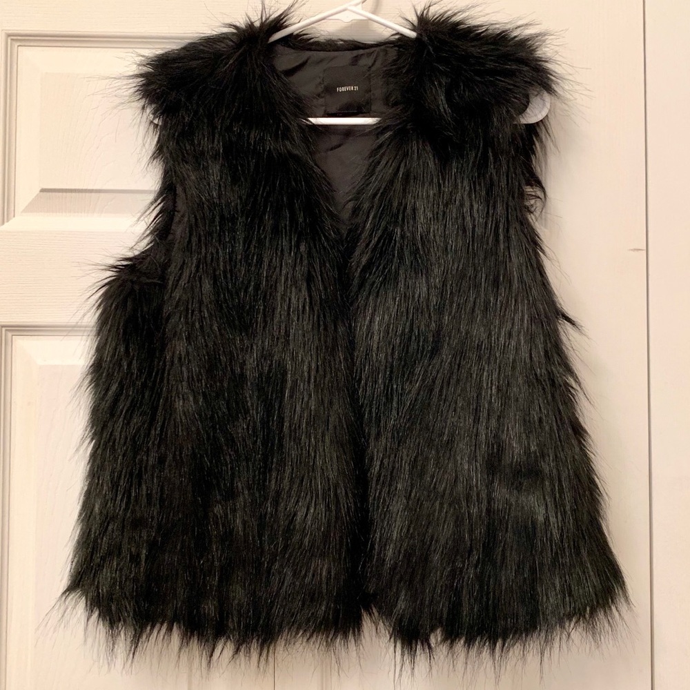 Black Fur Vest